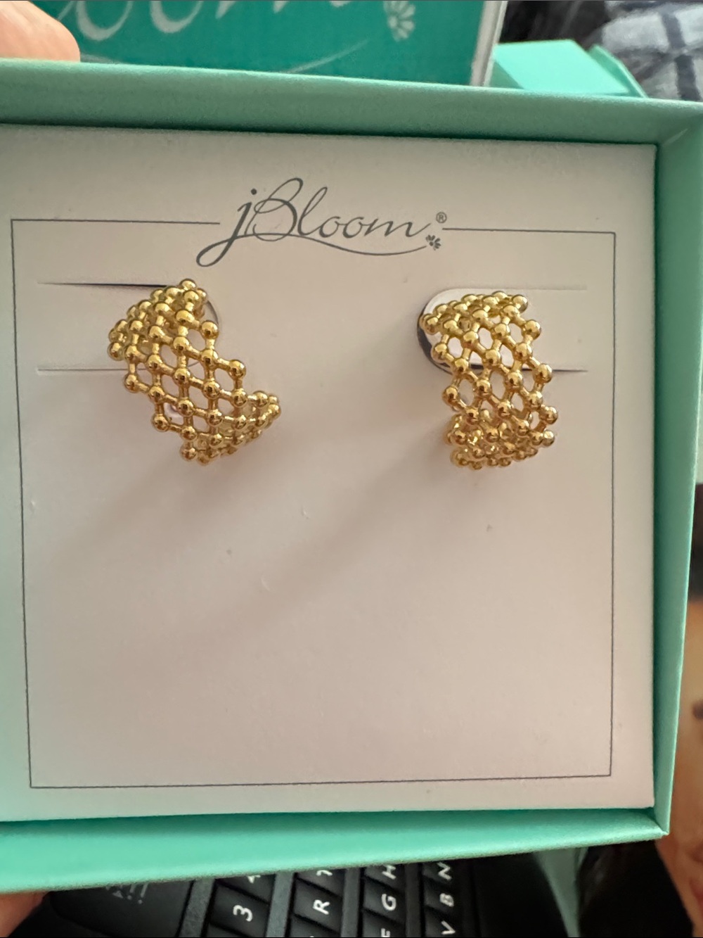 bloom Gold Stainless Stud Earrings Textured Dome Style Women’s Fashion Jewelry